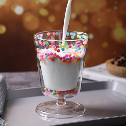 Creative Cute Flower Glass Mug Milk Breakfast Coffee Cup Household Heat-resistant Drinking Cup Korea Dessert Yogurt Juice Cup