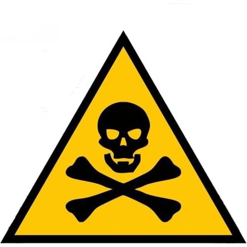 SZWL Creative Skull Warning Danger Car Sticker Waterproof Sunscreen Automobile Accessories for Door Glass PVC,16cm*14cm
