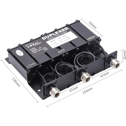 VHF 136-174MHz 10W Duplexer For Radio Repeater Tuned Low Frequency 153MHz High Frequency 158MHz N Female Connectors Black