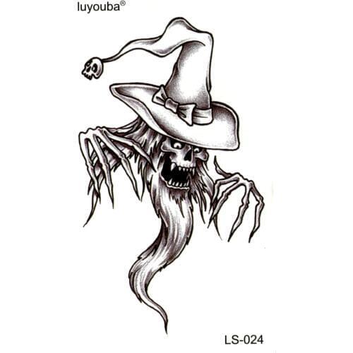 Genius waterproof temporary tattoos men evil shaman monster harajuku tatoo sleeves flash tattoo sticker tatuaje temporal tatto