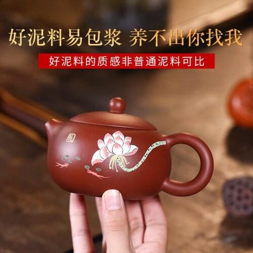Xi shi pot of run of mine ore dahongpao recommended by all handmade quality household kung fu tea set the teapot
