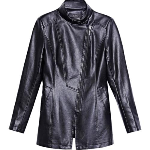 2019 New Women Leather Jackets Plus Size 5XL Soft Ventilation Sheepskin Leather Coat Female Zippers PU Jacket Womens CLothing