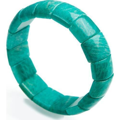 Light Green Genuine Natural Amazonite Gems Amazon Stone Fashion Rectangle Bead Jewelry Stretch Bracelets For Women Just One