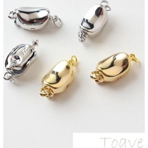 2pcs Copper Plated 18K Real Gold Color Stick Buckle Clip DIY Necklace Bracelet Clasp Beaded Material Accessories