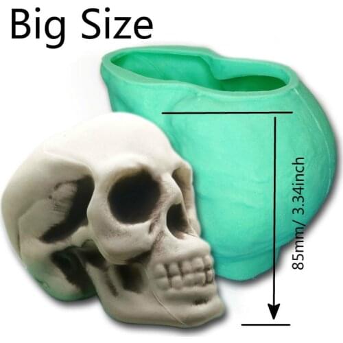 3D Halloween Skull Chocolate Silicone Mold Creativity Skull Head Handmade Soap Candle Mould Cake Tools For The Kitchen Baking