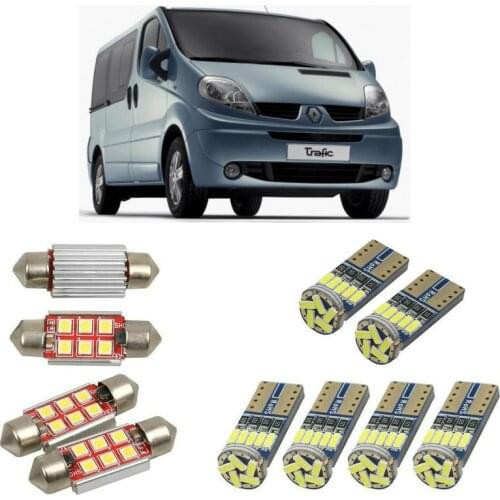 Parking light+Interior led Car lights For Renault trafic 2 bus JL van FL car accessories boot light License Plate Light 6pc
