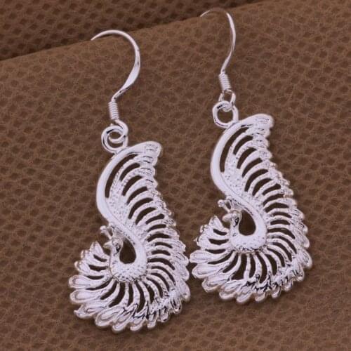 AE467 Hot sterling earrings , fashion jewelry , beautiful peacock /cmgaldna awiajnpa silver color