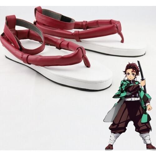 Anime Comic Demon Slayer Kimetsu no Yaiba Cosplay Shoes Kamado Tanjirou Cosplay Shoes Men Samurai Shoes Daily Leisure Shoes