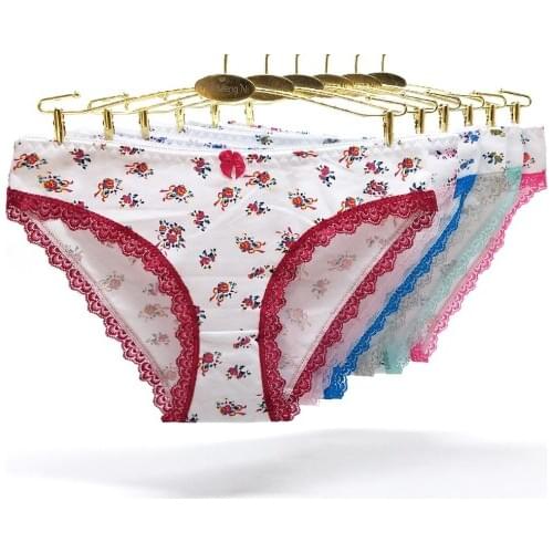 Free shipping 5pcs/lot hot sexy low-waist panties Cotton womens printing briefs Ladies briefs Cotton Briefs underwear 89396