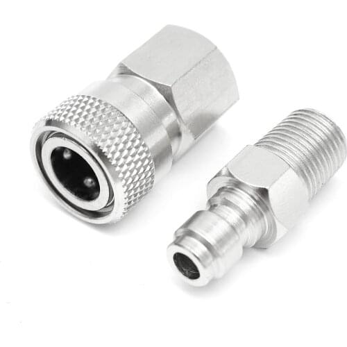 8mm 1/8" npt Paintball Quick Disconnect Male and Female Set Screw Threads Adapter PCP Paintball Accessories