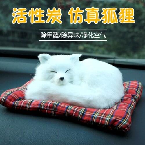 Children Animals Plush Toys Realistic Sleeping Fox Models Creative Car Home Decoration Cute Lovely Fox Doll Kids Christmas Gifts