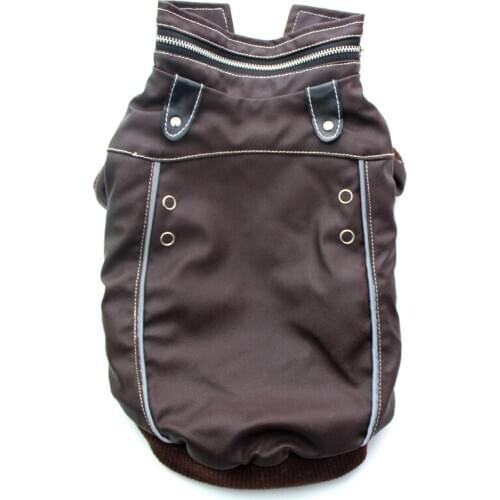 Dog Pet Faux Leather Coat Jacket Pet Puppy Autumn/Winter Clothes Apparel 5 Sizes 3 Colours