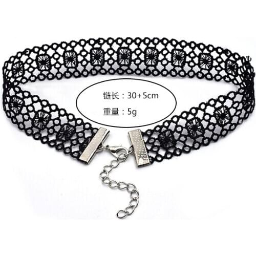 Cute fashion new Black flower Lace Velvet Choker Necklace punk Retro Gothic Elastic Chocker Necklaces For Women Gift