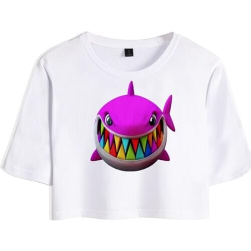 New Fashion 3D Printed 6IX9INE Exposed navel T-shirt Women Girls Tops Casual Summer 3D Shark Girls White t-shirt