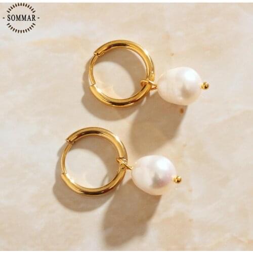 SOMMAR New Arrival!! Gold Filled Girl earrings 2021 trendy Vintage pearls with everything women earring jewelry
