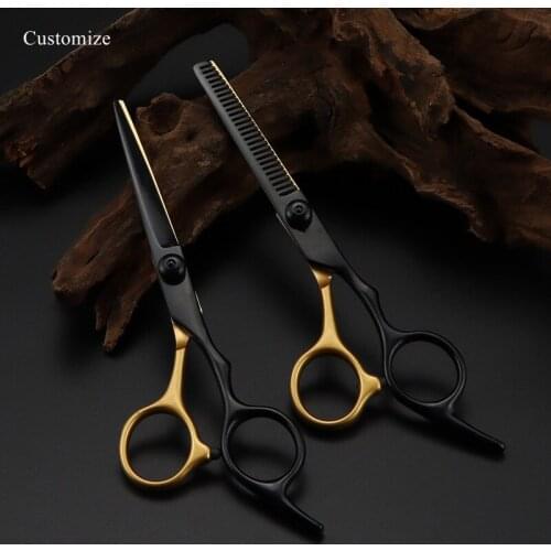 Customize logo JP steel 6 '' rose gold screw cut hair cutting scissors haircut thinning barber tools shears hairdresser scissors