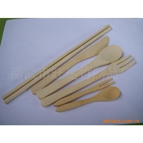 Manufacturers supply bamboo cutlery sets bamboo chopsticks and other tableware knife and fork spoon wholesale