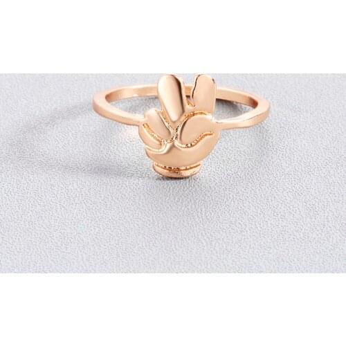 QIMING Win Victory Gesture Ring Women Female Yeah Scissorhands Clippers Fashion Ladies Vintage Rings Best Gift