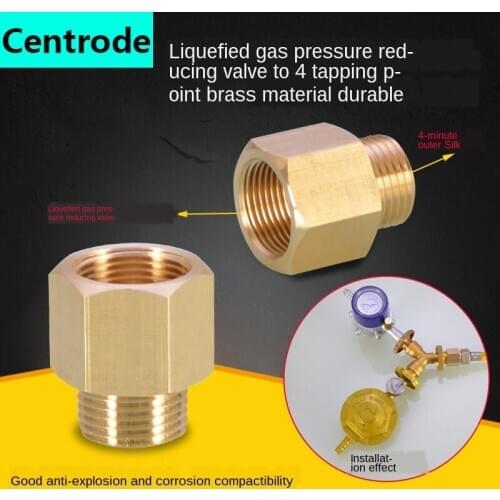 Liquefied gas pressure reducing valve to 4 points copper joint steel cylinder gas tank transfer interface copper fittings