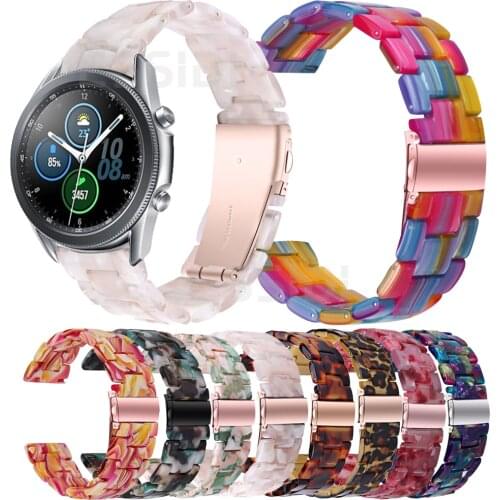 20 22mm Resin Bands For Samsung Active 1 2 40 44mm Bracelet Strap For Galaxy Watch 42mm 46mm Watch 3 41mm 45mm Gear S3 Wrist