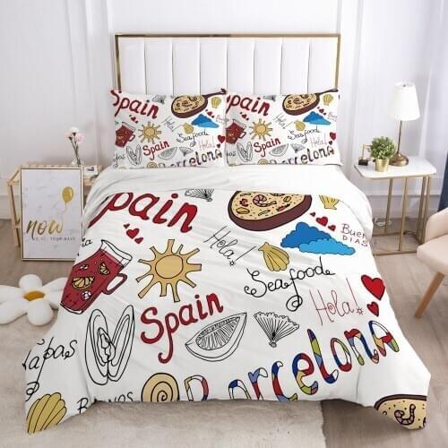 Modern Bedding Sets Duvet Cover Set Quilt/Comforter/Blanket Covers Pillowcase with Zipper 3D King Queen Full Size Bed Linens