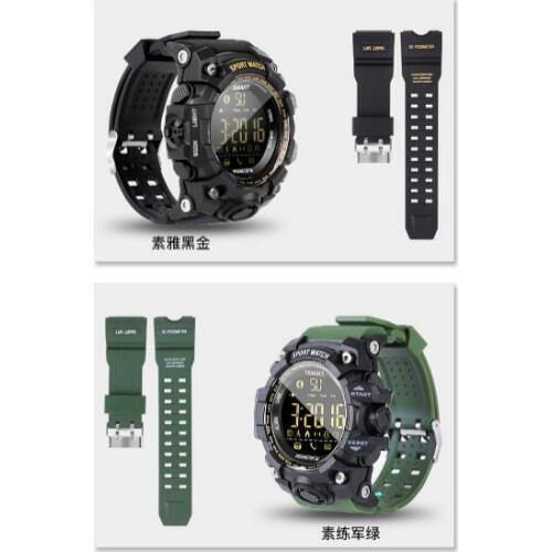 EX16 Smart Watch Notification Remote Control Pedometer Sport Watch IP67 Waterproof Mens Wristwatch CR2032 battery included