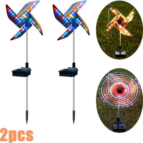 Solar Power Spin Windmills Light Lam pWaterproof Light Landscape Courtyard Lights Ornaments Outdoor Garden Landscape Decoration