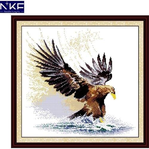 NKF A Flying Eagle Cross Stitch Pattern Counted Cross Stitch 11CT 14CT Cross Stitch Kit for Embroidery Needlework Home Decor