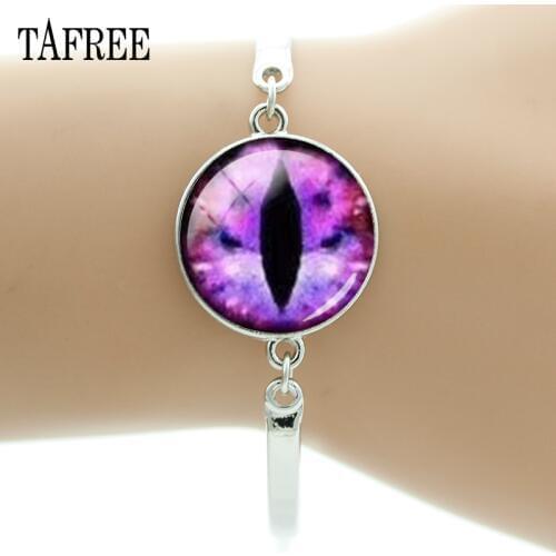 TAFREE Handmade Trendy evil eye Bracelets Color Bracelets for Women Fashion Fuchsia Color Bangles Birthday Gift EY223