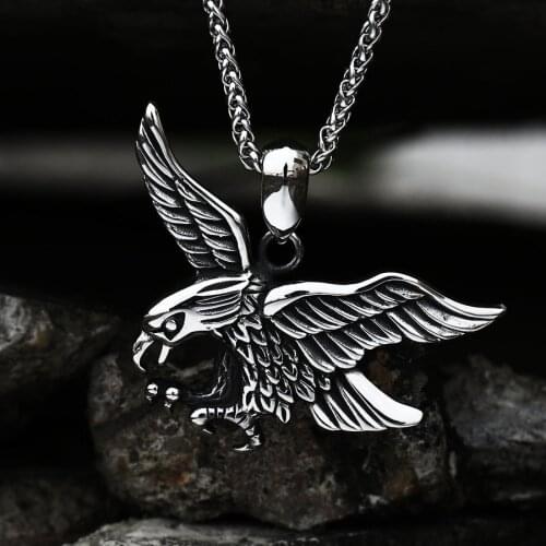 Beier Wholesale Stainless Steel Emboss Eagle Pendant necklace For Man Punk good detail Animal Jewelry free shipping BP8-542
