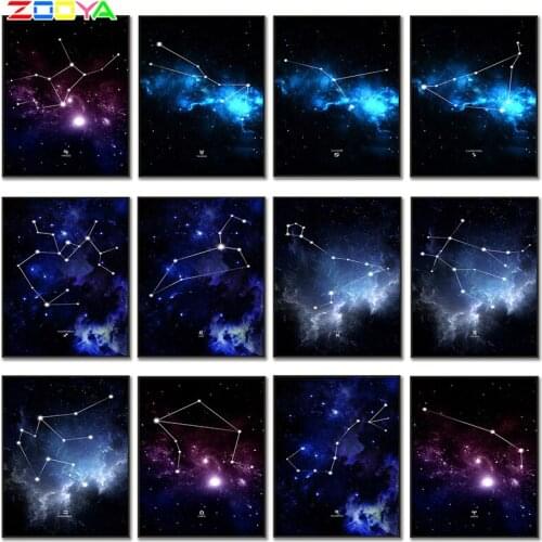 Zooya 3D Painting Diamond Embroidery Constellation Diamond Painting 5D Diy Full Drill Diamond Mosaic Sterrenbeeld Painting 8Jh13
