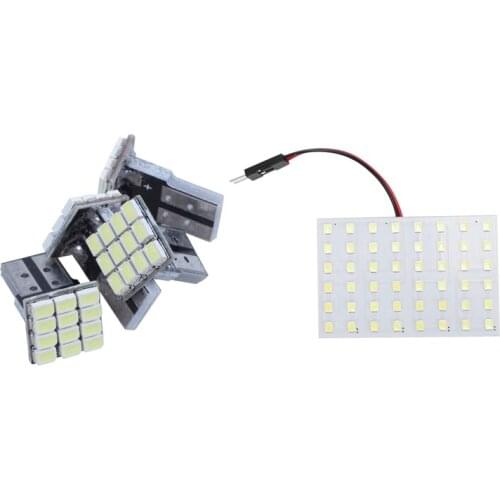 1set White 1210 SMD 48 LED Car Interior Dome Light & 4x T10 W5W White Canbus 1206 12-SMD LED 12V Bulb Lamp