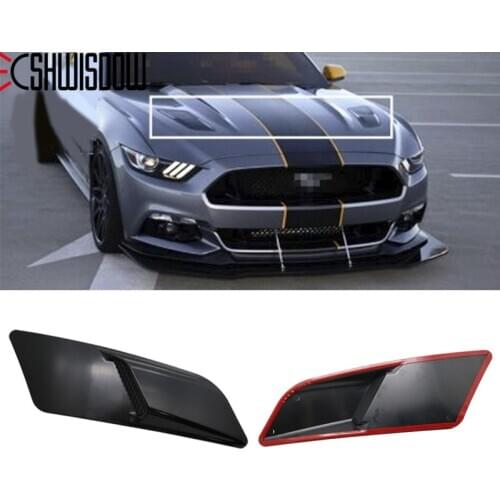 1 Pair Decorative Air Flow Intake Hood Scoop Bonnet Cover Decorative Auto Air Outlet Stickers Accessories For Ford Mustang 2015