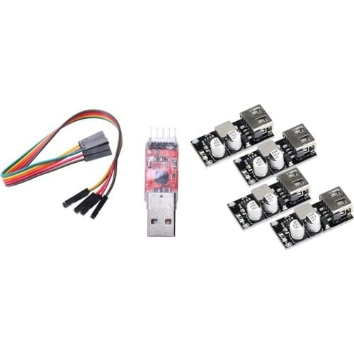 1 Pcs FT232 Module CP2102 Module with 5 Pin Dupont Cable & 4 Pcs USB Buck Converter