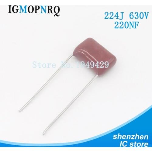 10PCS/Lot 220nF 224 630V CBB Polypropylene Film Capacitor Pitch 15mm 224 220nF 630V NEW
