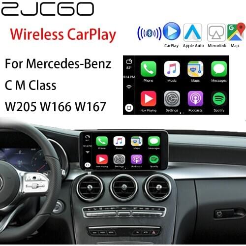 ZJCGO Wireless Apple CarPlay Android Auto interface adapter BOX For Mercedes Benz C M Class W205 W166 W167 NTG System