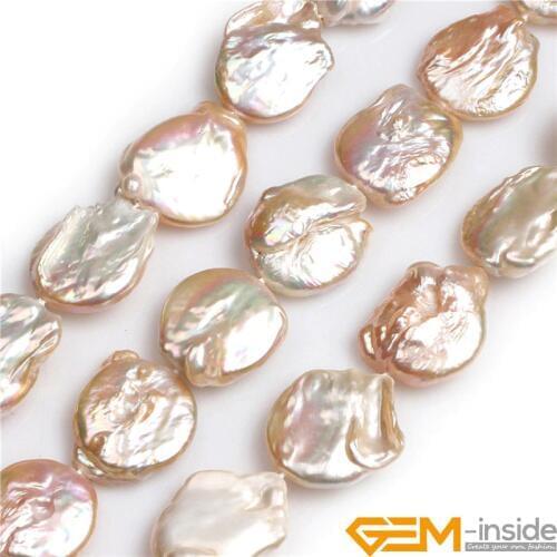 Big Large Flat Freeform Natural Freshwater Cultured Pearls Beads DIY Beads For Women Jewelry Making Strand 15 Inch