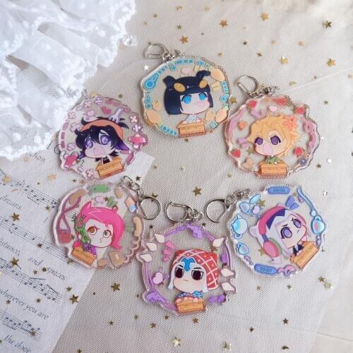 JOJOs Bizarre Adventure Golden Wind Giorno Fugo Bruno Cartoon Acrylic Keyring Figure Cosplay Pendant Keychain Toy Decor Gift