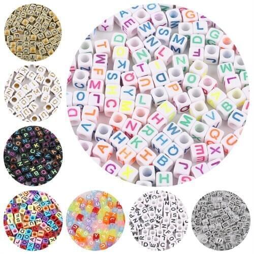 100pcs/Lot 6x6mm Acrylic Spaced Beads Round Shape Beads For Jewelry Making DIY Handmade Charms Bracelet