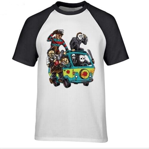 Mens jogger tees Camp Crystal Lake Massacre Machine youth streetwear Men T-shirt Horror Halloween Killer Jason Voorhees Tshirt