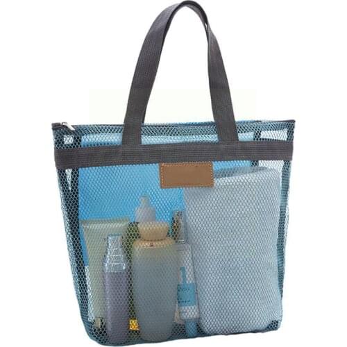 Travel Transparent Mesh Portable Shoulder Bag Fresh Beach Wash Swimming Makeup Summer Practical Outdoor Bag Girl Storage B0J1