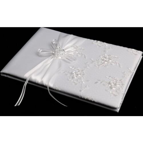 Elegant Satin Flower Guest Book Guest Signatures Wedding Accessories Decoration