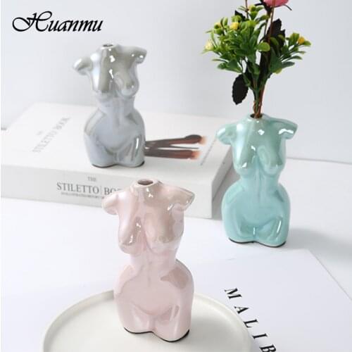 Ceramic Vase Abstract Female Body Art Design Sculpture Vase Home Decoration Ceramic Planter Flower Pot Ornaments Arrangement New