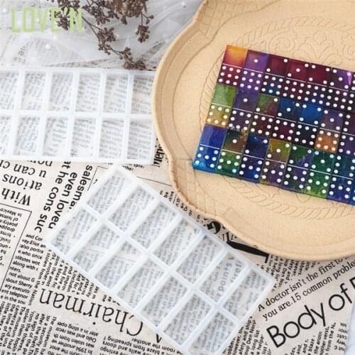 LOVE'N LV003D OEM Crystal Craft Epoxy Resin Molding game Standard size Domino double 9 Silicone Mold for resinart