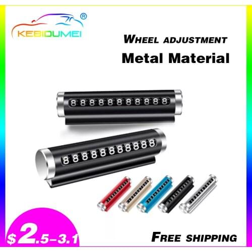 Metallic Car Temporary Parking Card Holder Magnetic Hide Phone Number Card Plate Parking Card Automotive Interior Accessories