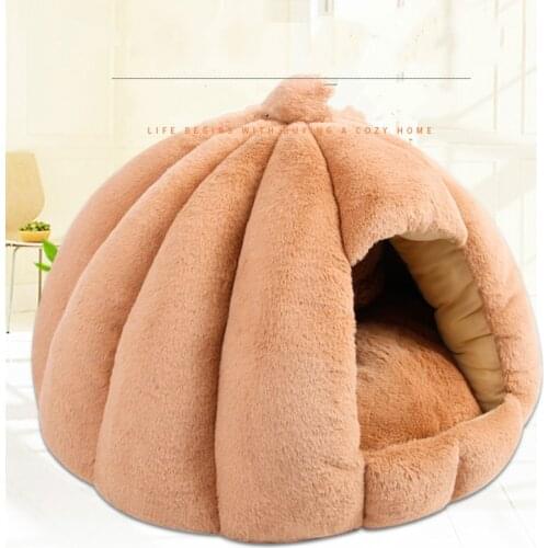 Dog Tent Pet Cat Dog Cute House Bed Mat Warm Soft Removeable Kennel Nest Pet Basket Tyteps Funny Fruit Pumpkin House For Cat