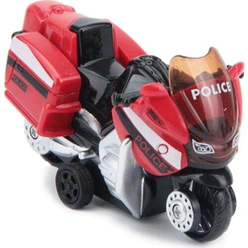 Mini Alloy Police Motorcycle Motorbike Pull Back Model Kids Toy Table Decor