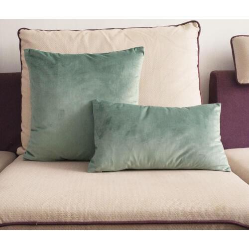Soft Light Green Velvet Cushion Cover Aqua Green Pillow Case Chair/Bed/Sofa Pillow Cover Home Decorative Pillow Without Stuffing