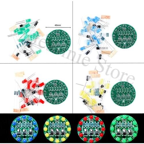 LED Water Light LED Round Water Light Production Kit for Skill Training Soldering Practice Parts Diy Electronic Kit Set