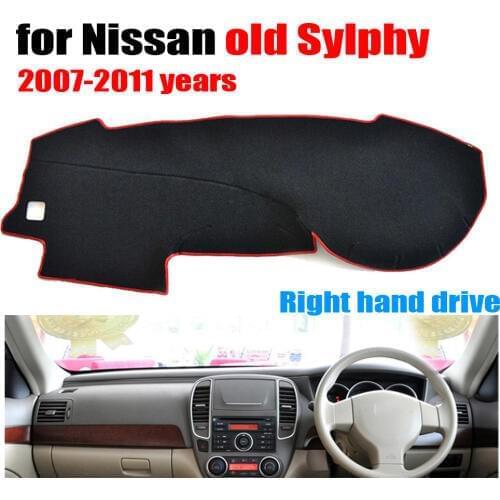 Car dashboard cover mat for Nissan Old SYLPHY 2007 to 2011 Right hand drive dashmat pad dash covers auto dashboard accessories